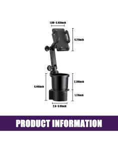 Soporte para Teléfono en Portavasos de Coche Ajxn AJBJ606BL-1PS Ajustable 2