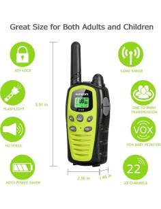 Walkie Talkies HUNICOM Radio Bidireccional 8.05 km Sonido Claro 2