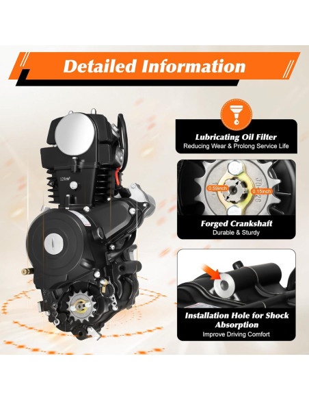 Motor 125CC 4 Tiempos Aongslank para ATV y Go-Karts