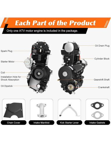 Motor 125CC 4 Tiempos Aongslank para ATV y Go-Karts