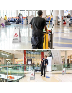 Cartel de Precaución Piso Mojado Genérico 60cm Acero Inoxidable 2