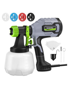Pulverizador de Pintura WORKPRO 600W HVLP 1300ml 4 Boquillas