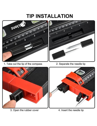 Transportador de Inglete Multifuncional Lionz 36.4 cm con Nivel