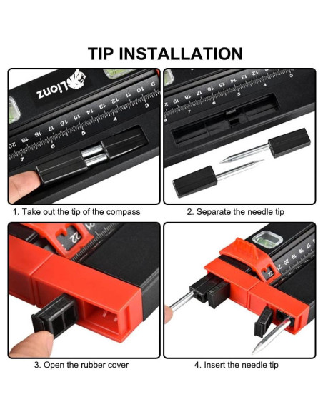 Transportador de Inglete Multifuncional Lionz 36.4 cm con Nivel