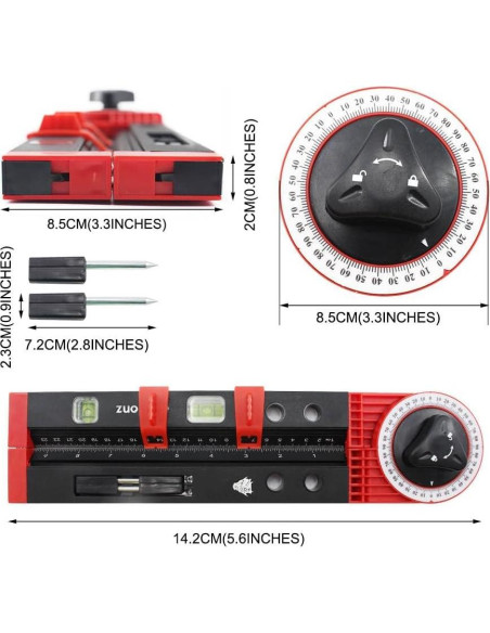 Transportador de Inglete Multifuncional Lionz 36.4 cm con Nivel
