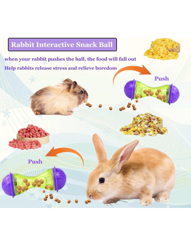 2 Piezas Juguetes Interactivos para Conejos HZAKXIN - Alimentador Lento