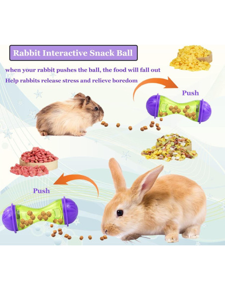 2 Piezas Juguetes Interactivos para Conejos HZAKXIN - Alimentador Lento