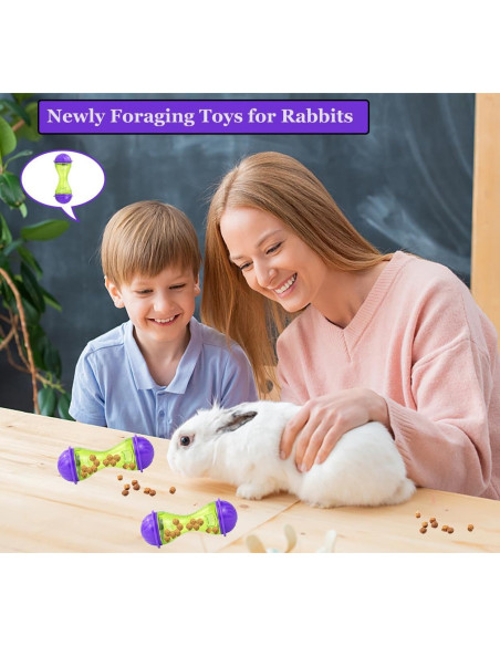 2 Piezas Juguetes Interactivos para Conejos HZAKXIN - Alimentador Lento