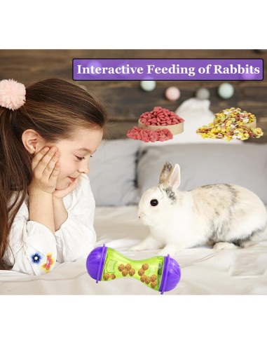 2 Piezas Juguetes Interactivos para Conejos HZAKXIN - Alimentador Lento