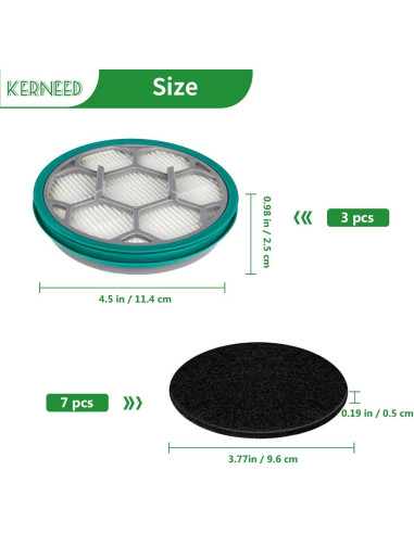 Filtros HEPA Kerneed para Aspiradora Neakasa Neabot P1 Pro (3 Filtros + 7 Esponjas)