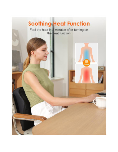 Masajeador de Espalda Muzcody con Calor 3D, Alivio Dolor Cuello