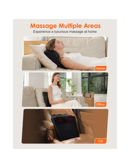 Masajeador de Espalda Muzcody con Calor 3D, Alivio Dolor Cuello