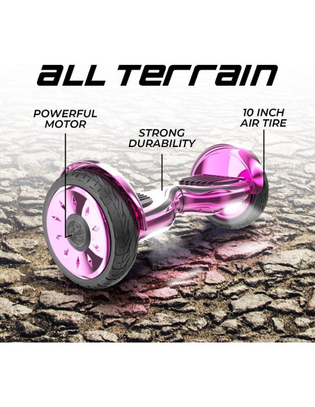 Hoverboard Todo Terreno SHENZHEN OTTO 10" Bluetooth LED Rosa