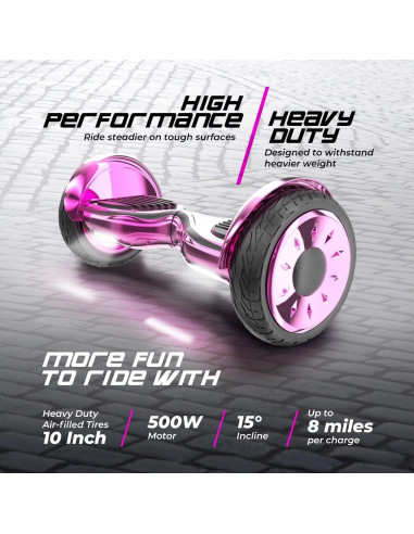 Hoverboard Todo Terreno SHENZHEN OTTO 10" Bluetooth LED Rosa