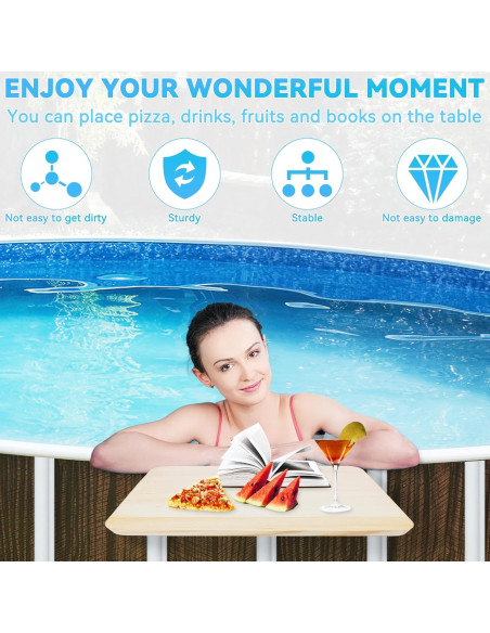 Mesa Lateral para Piscina Anglekai 39.9x24.9cm Ajustable