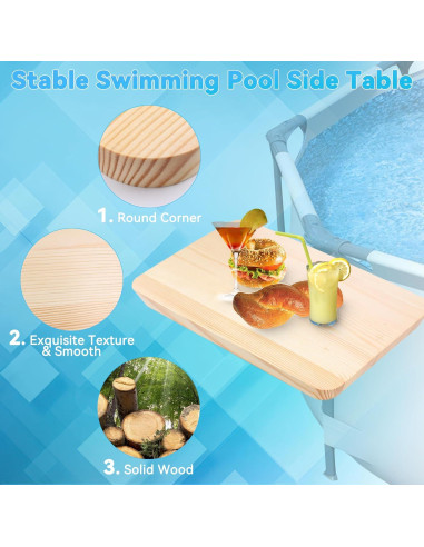 Mesa Lateral para Piscina Anglekai 39.9x24.9cm Ajustable