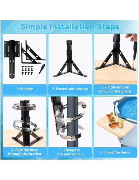 Mesa Lateral para Piscina Anglekai 39.9x24.9cm Ajustable