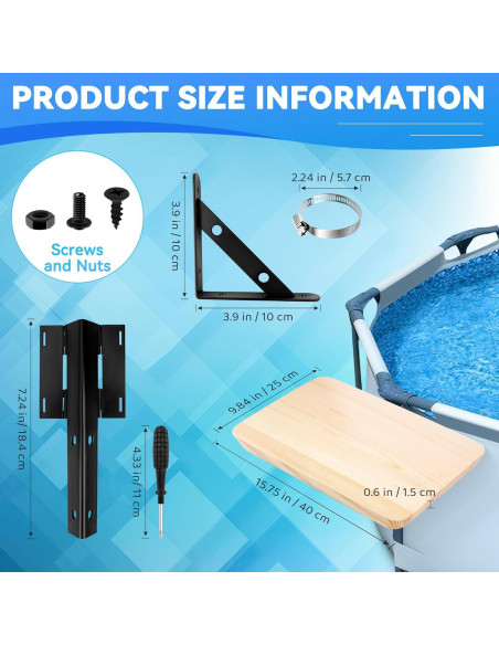 Mesa Lateral para Piscina Anglekai 39.9x24.9cm Ajustable