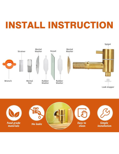 Dispensador de Bebidas de Vidrio MIWUYI 5.68L 2 Pack con Soporte