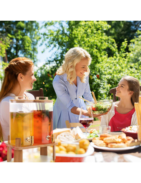 Dispensador de Bebidas de Vidrio MIWUYI 5.68L 2 Pack con Soporte