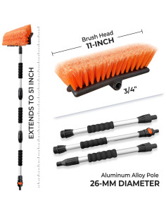 Cepillo de Lavado de Autos ARTIPOLY 130 cm con Mango Extensible 2