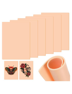 Piel de Práctica de Tatuaje Prasacco 6 Pcs 20x15 cm Silicona