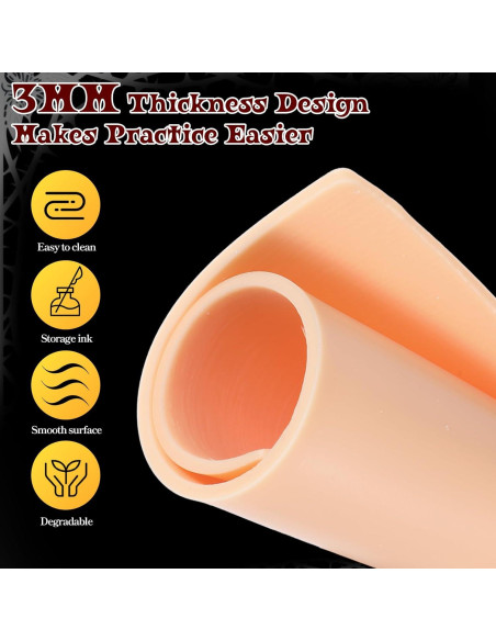 Piel de Práctica de Tatuaje Prasacco 6 Pcs 20x15 cm Silicona Piel de Práctica de Tatuaje Prasacco 6 Pcs 20x15 cm Silicona