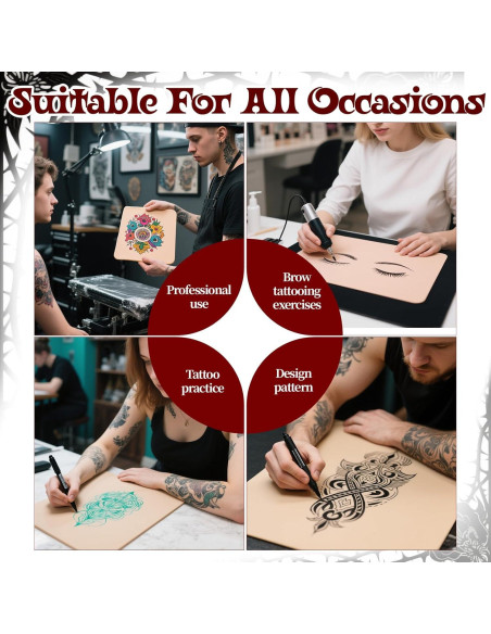 Piel de Práctica de Tatuaje Prasacco 6 Pcs 20x15 cm Silicona Piel de Práctica de Tatuaje Prasacco 6 Pcs 20x15 cm Silicona