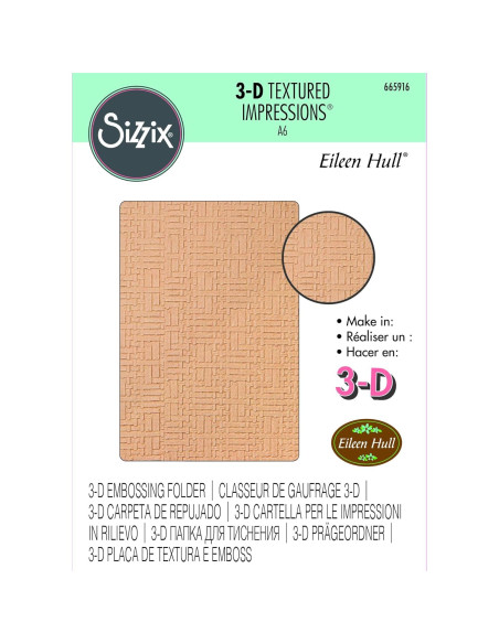 Carpeta de Embossing 3D Sizzix Woven Leather 15.9x10.8cm