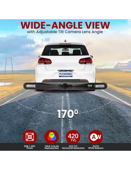 Cámara de Respaldo Pyle PLCM18BC Impermeable 420 TVL