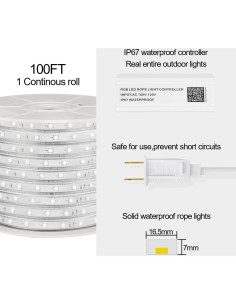 Luces de Cuerda LED Impermeables C D H 30.48m RGB Control APP 2
