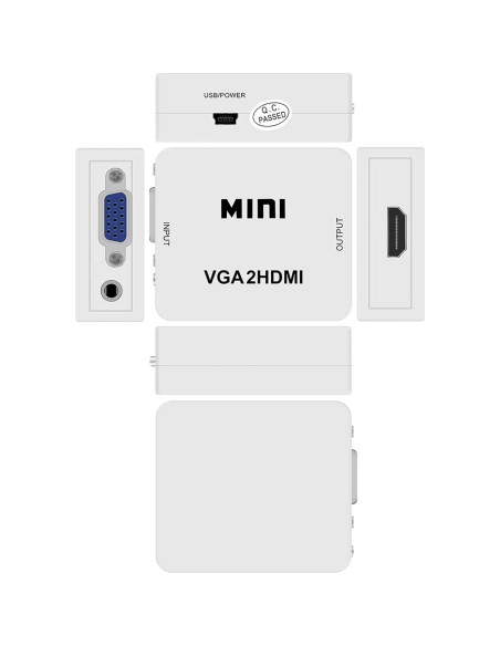 Adaptador VGA a HDMI 1080P HDSunWSTD con Audio para PC