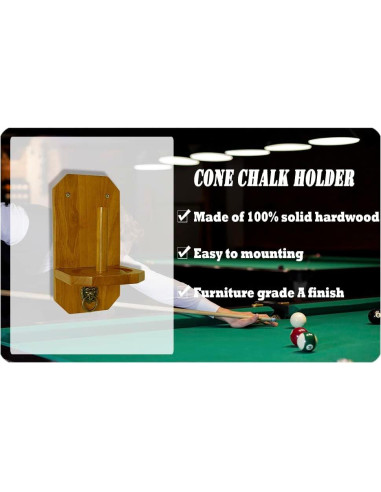 Soporte de Tiza en Cono GACCO BILLIARDS GCH-1 Madera Roble