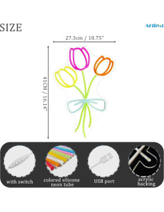 Lámpara LED de Neón Tulipán Artlast 40.96x27.31cm Regulable 2