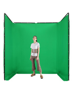 Fondo Verde Plegable 2.4m x 4m con Soporte para Fotografía