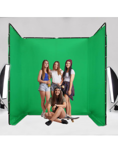 Fondo Verde Plegable 2.4m x 4m con Soporte para Fotografía 2