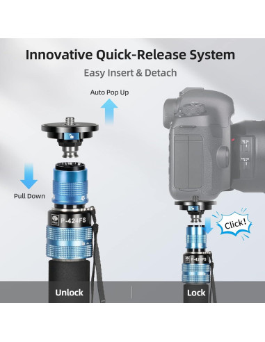 Monopie SIRUI P-424FS 169.5 cm Fibra de Carbono con Cabeza VH-10