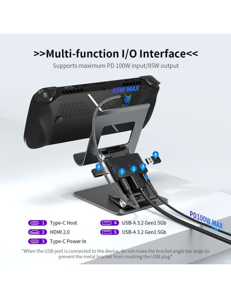 Estación de Acoplamiento 360 asuplor para Steam Deck y Laptops