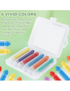 Tiza Sin Polvo Zhenbuco - 6 Piezas Multicolor Lavable 2