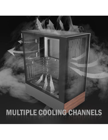 Caja de PC ATX KEDIERS H3 con Vidrio Templado y 3 Ventiladores