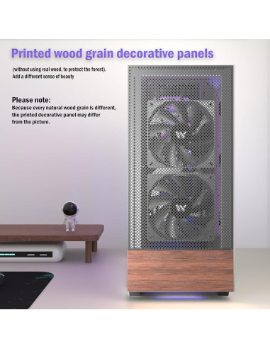 Caja de PC ATX KEDIERS H3 con Vidrio Templado y 3 Ventiladores