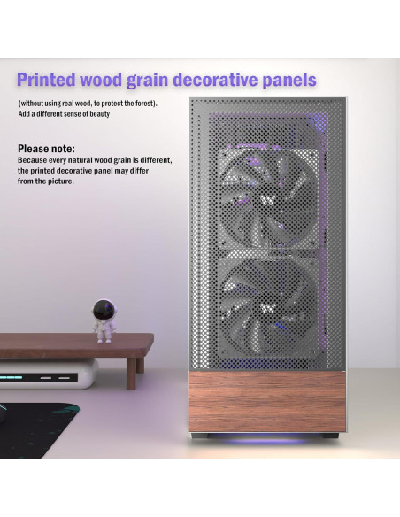 Caja de PC ATX KEDIERS H3 con Vidrio Templado y 3 Ventiladores