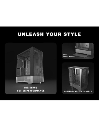 Caja de PC ATX KEDIERS H3 con Vidrio Templado y 3 Ventiladores