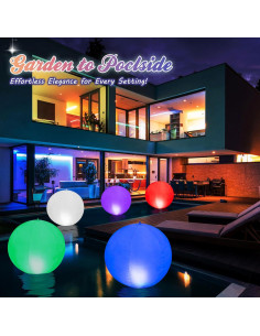 Luz Solar Flotante para Piscina Jsions 40 cm LED IP68 2PCS 2