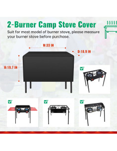 Funda para Estufa de Camping iCOVER 2 Quemadores 600D 2
