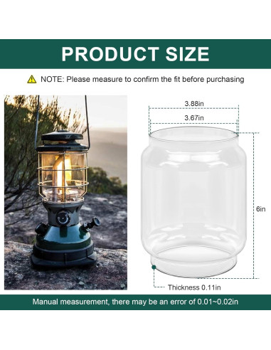 Reemplazo Globo Linterna Coleman Magluv 9.84cm Vidrio