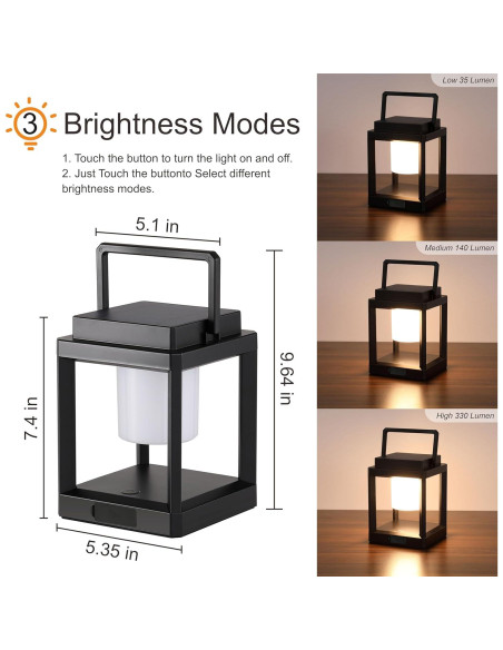 Lámpara de Mesa Solar LETRY SL-P, LED Portátil Impermeable