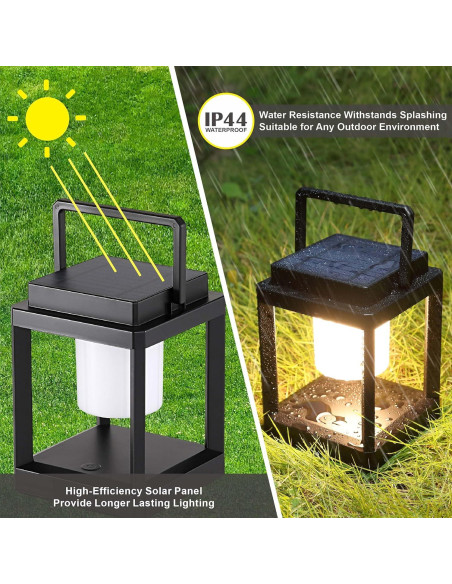 Lámpara de Mesa Solar LETRY SL-P, LED Portátil Impermeable