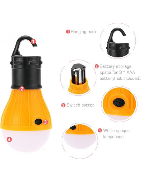 Lámpara de Camping LED BlueSunshine 4 PCS 150 Lúmenes