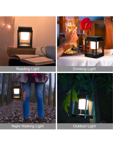 Lámpara de Mesa Solar LETRY SL-P, LED Portátil Impermeable